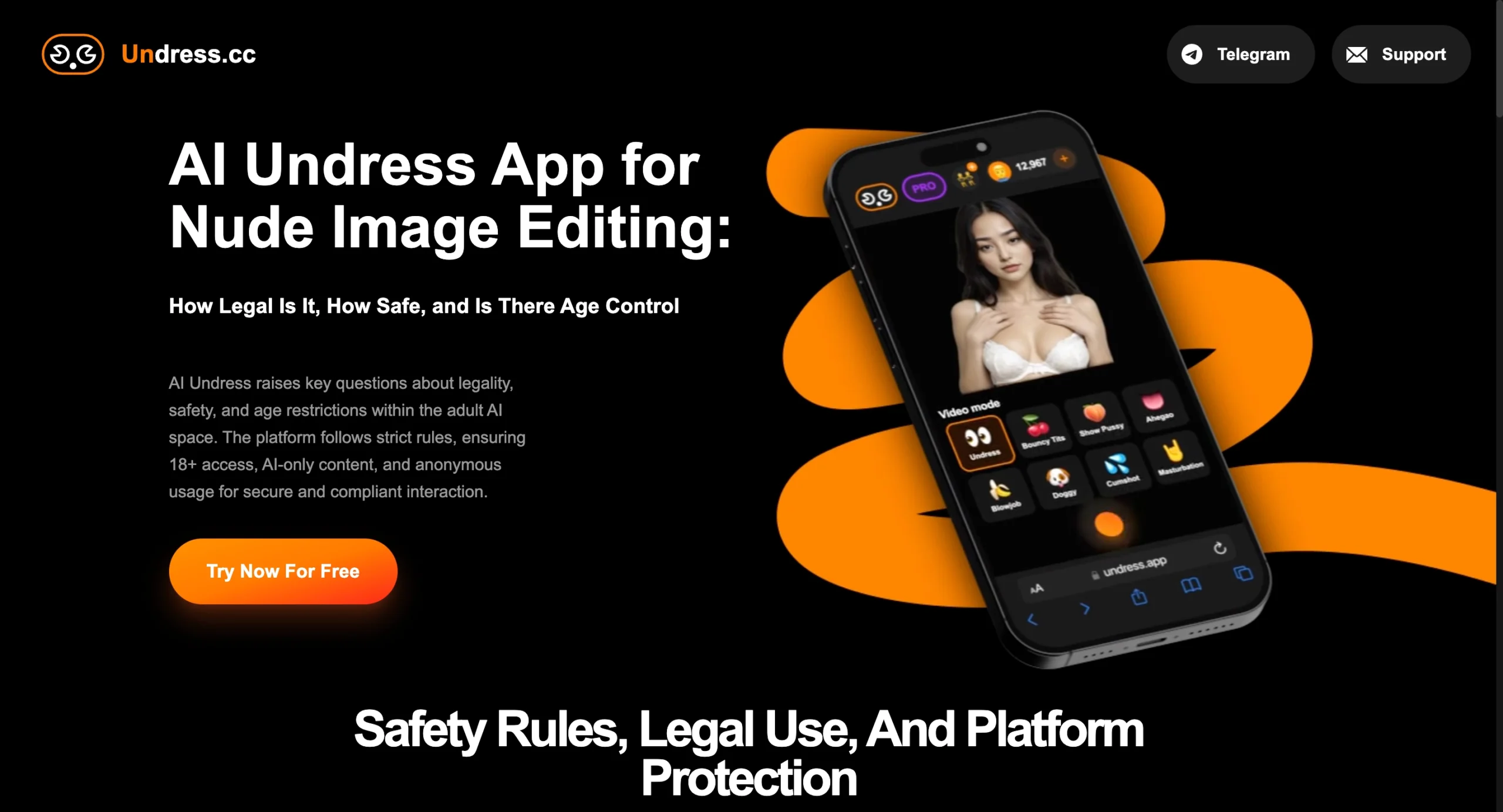 Undress.app homepage