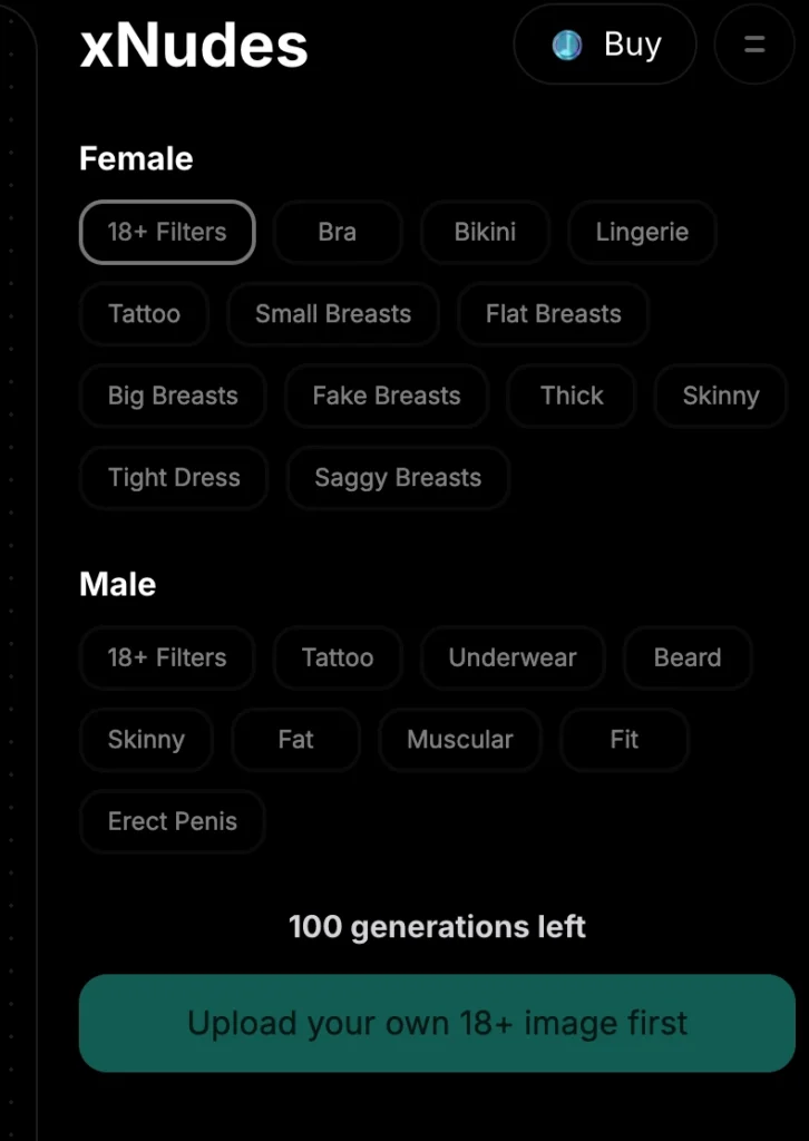 XNudes AI editor