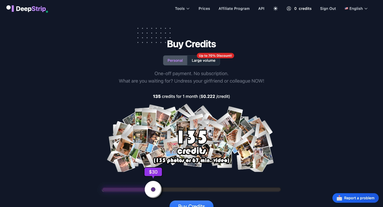 DeepStrip credits shop